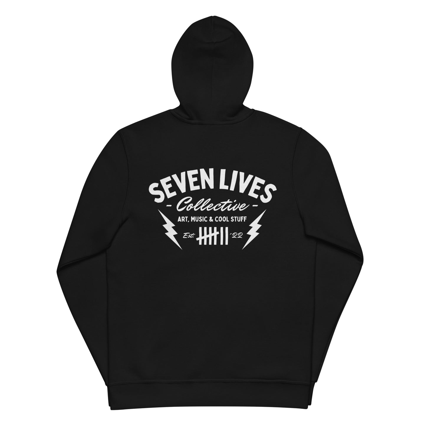 SEVEN LIVES - CLASSIC THUNDERBOLTS // Black Unisex Zip Hoodie