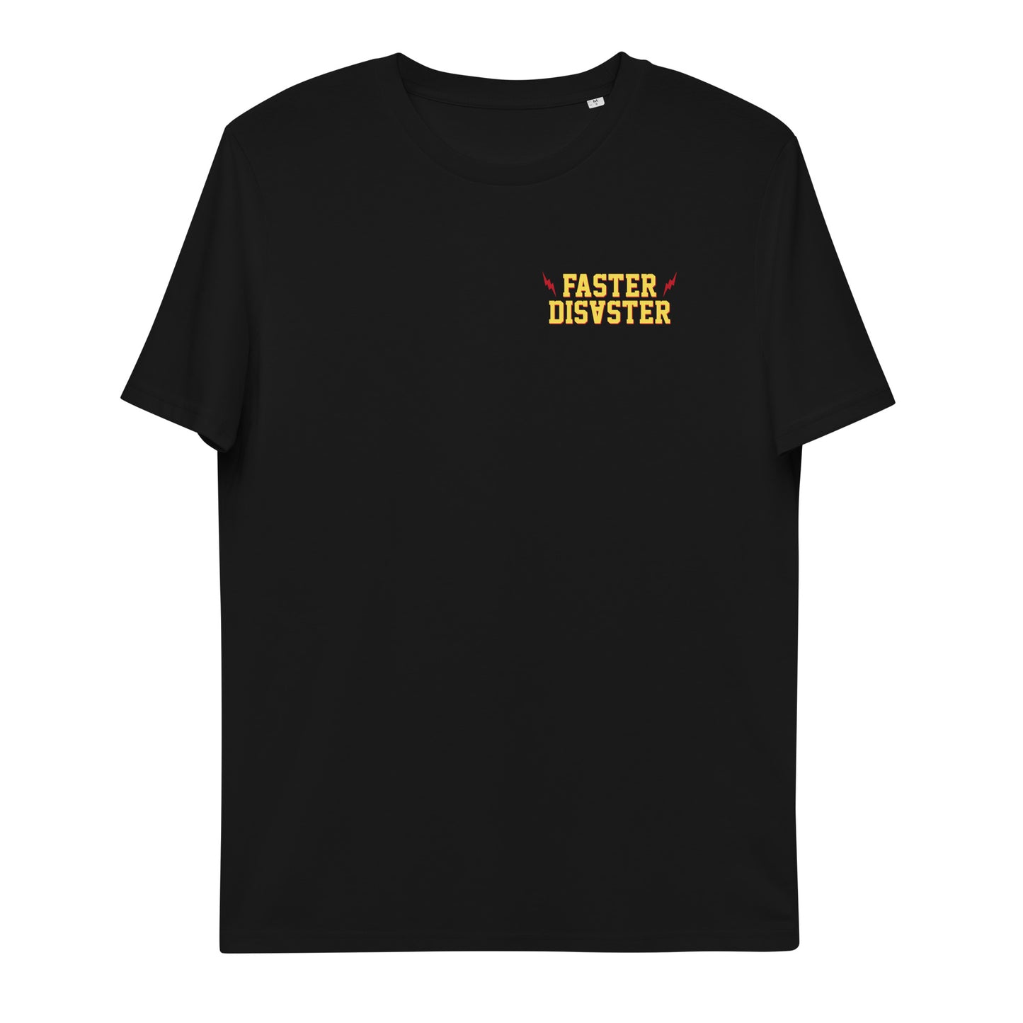 FASTER DISASTER - PANTHER // Front & Backprint - Black/Grey Unisex Organic T-Shirt