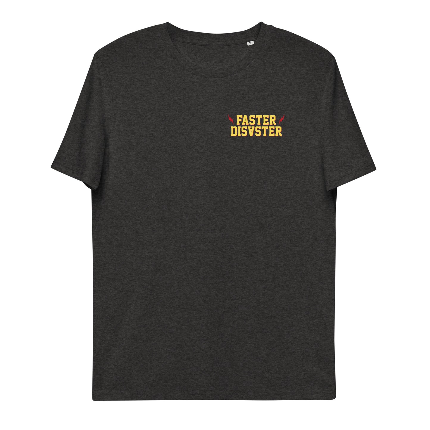 FASTER DISASTER - PANTHER // Front & Backprint - Black/Grey Unisex Organic T-Shirt