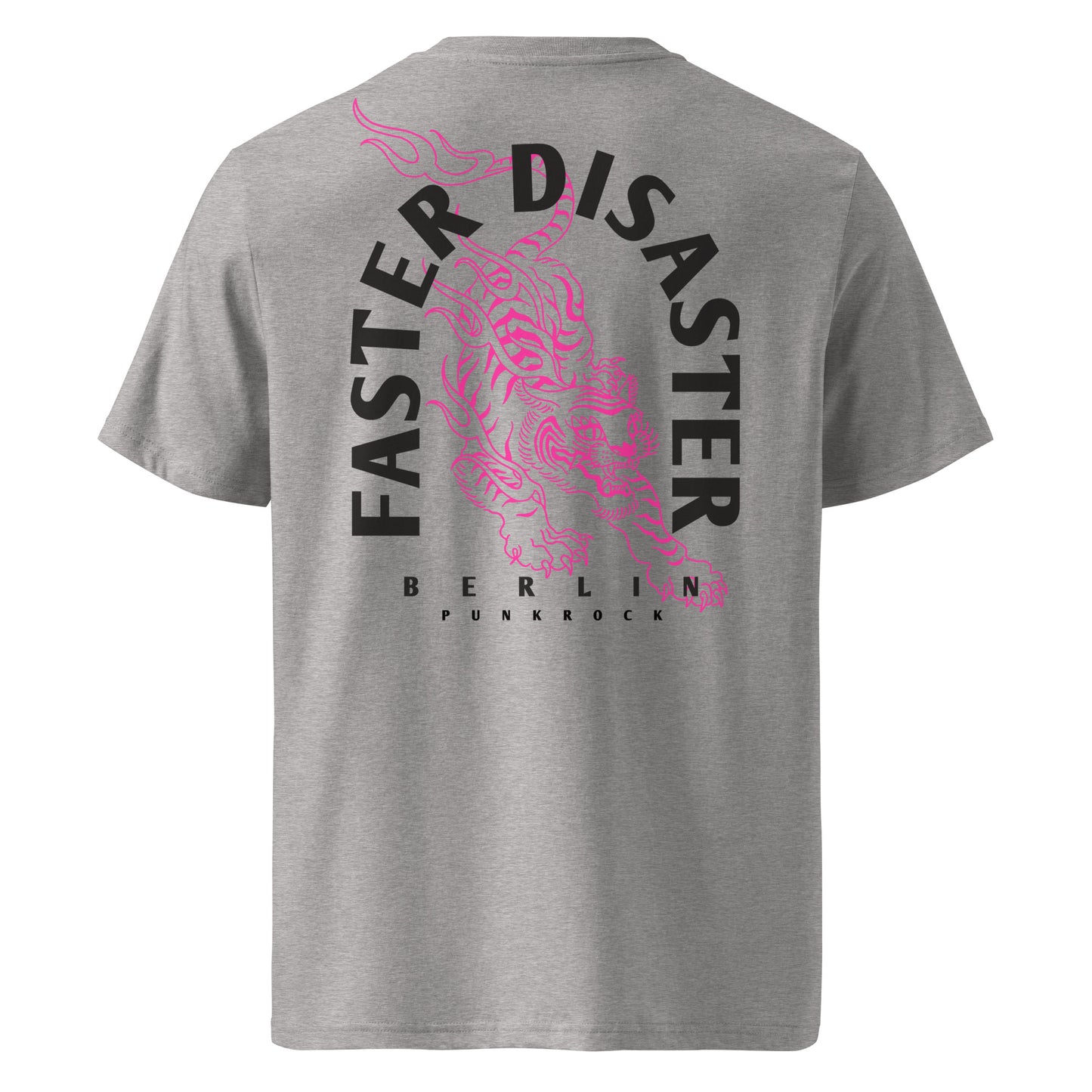 FASTER DISASTER - FLAME TIGER // Front & Backprint - Dif. Colors Unisex Organic T-Shirt