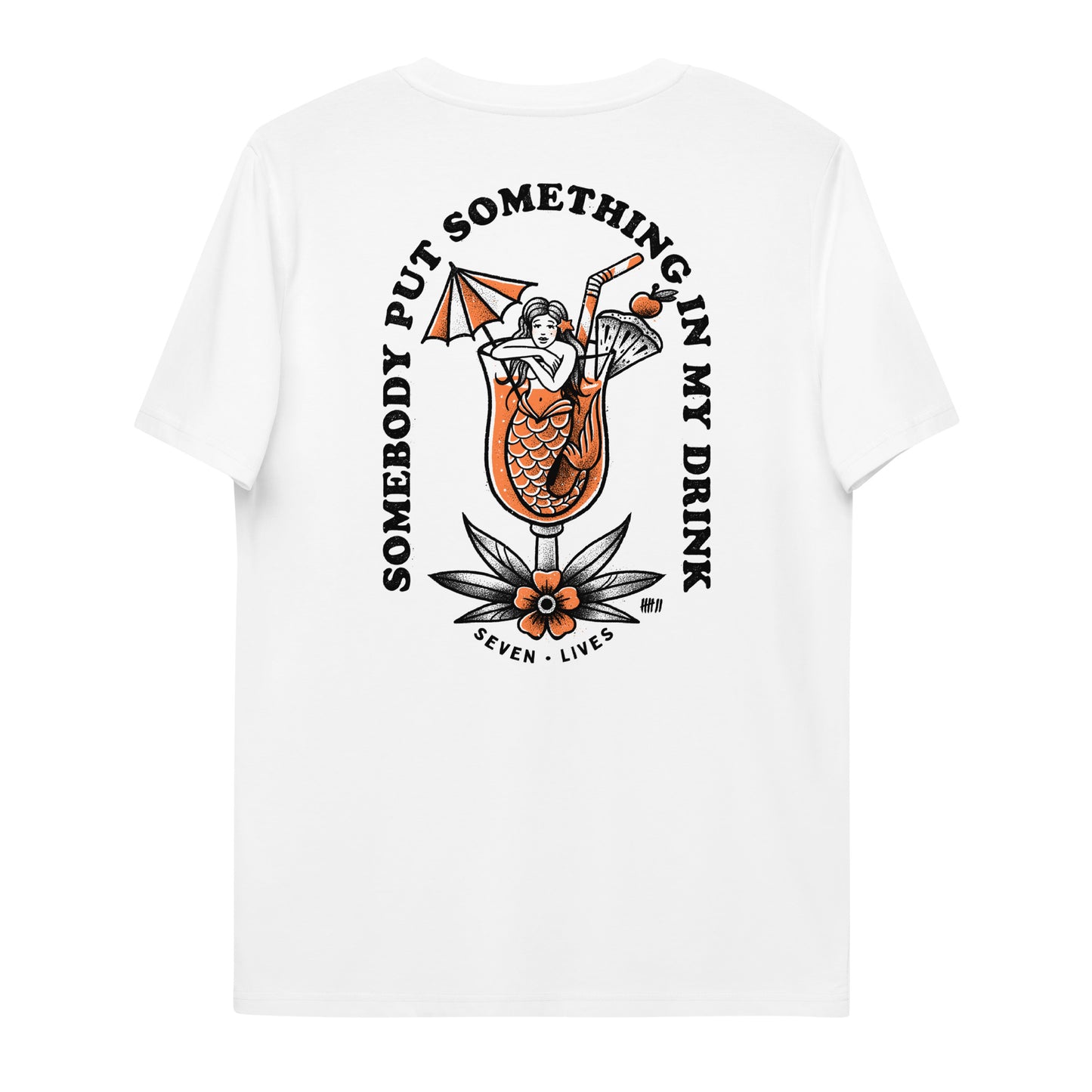 SEVEN LIVES - MERMAID // Front & Backprint - White Unisex Organic T-Shirt