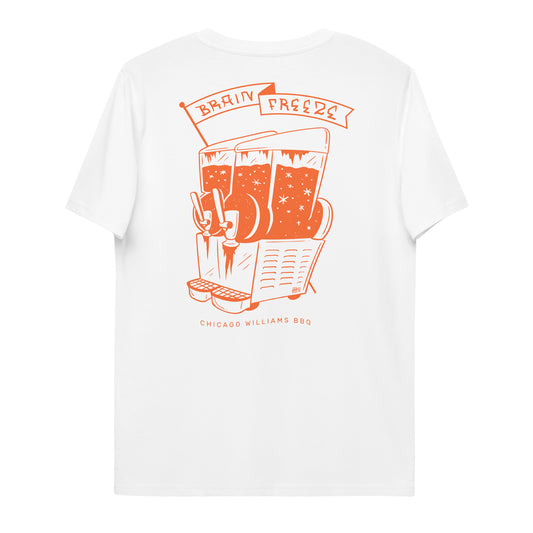 CHICAGO WILLIAMS BBQ - BRAINFREEZE // Front & Backprint - White Unisex Organic T-Shirt