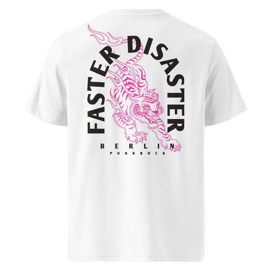 FASTER DISASTER - FLAME TIGER // Front & Backprint - Dif. Colors Unisex Organic T-Shirt