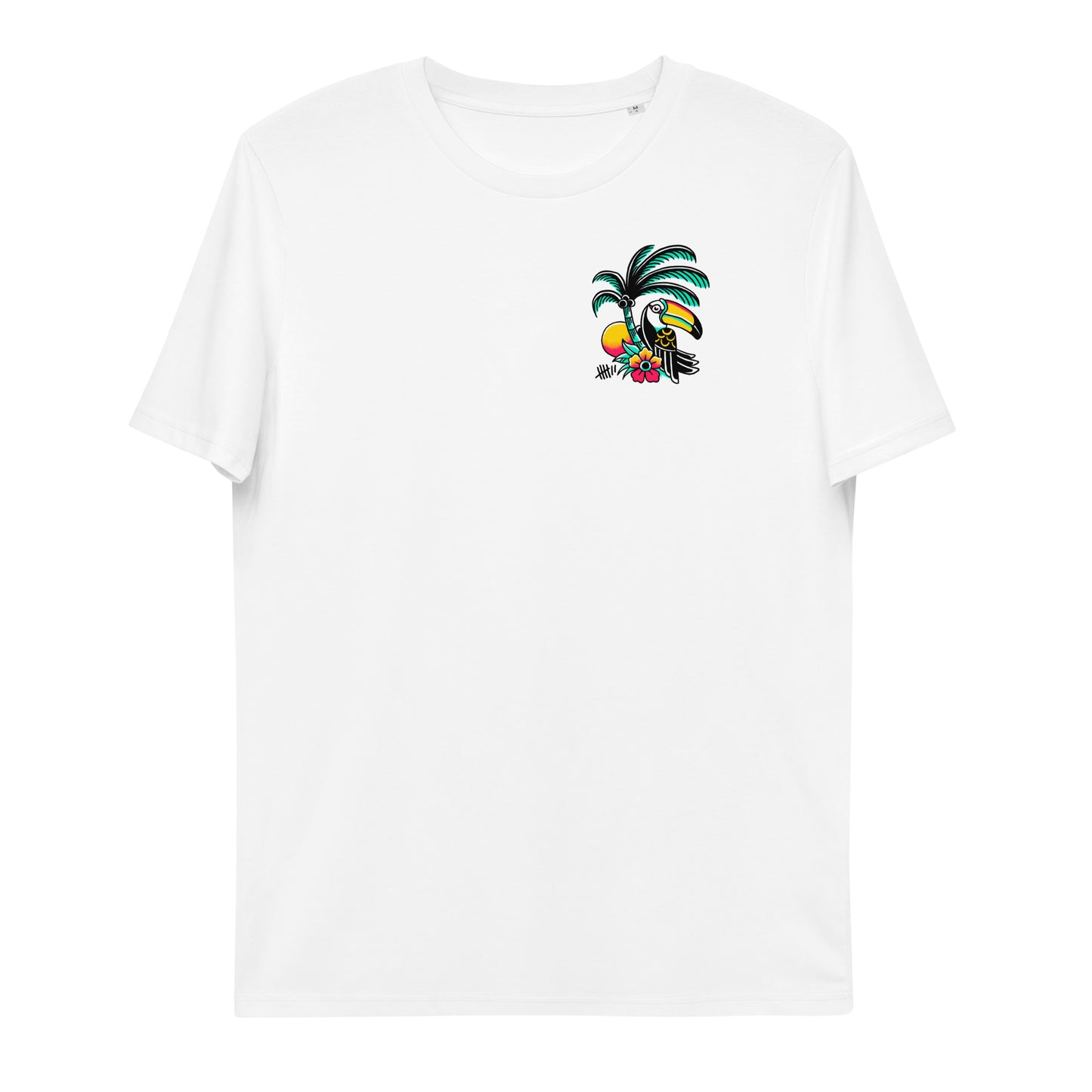 SEVEN LIVES - TUCAN // Front & Backprint - White Unisex Organic T-Shirt