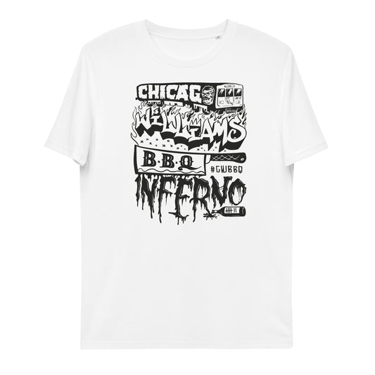 CHICAGO WILLIAMS BBQ - INFERNO // Frontprint - White Unisex Organic T-Shirt