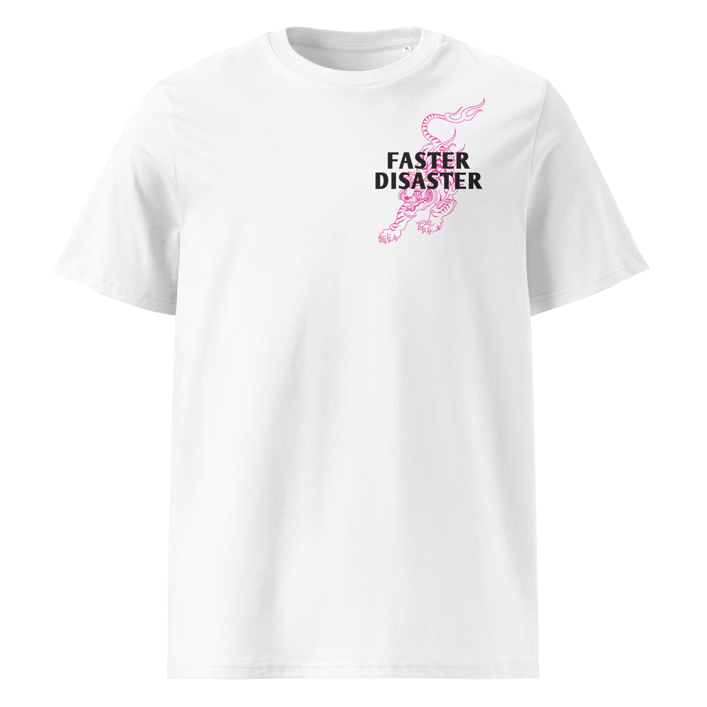 FASTER DISASTER - FLAME TIGER // Front & Backprint - Dif. Colors Unisex Organic T-Shirt