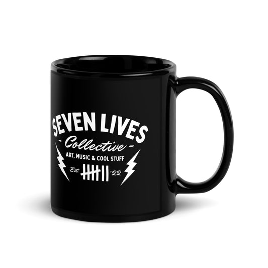 SEVEN LIVES - CLASSIC THUNDERBOLTS // Black Glossy Mug