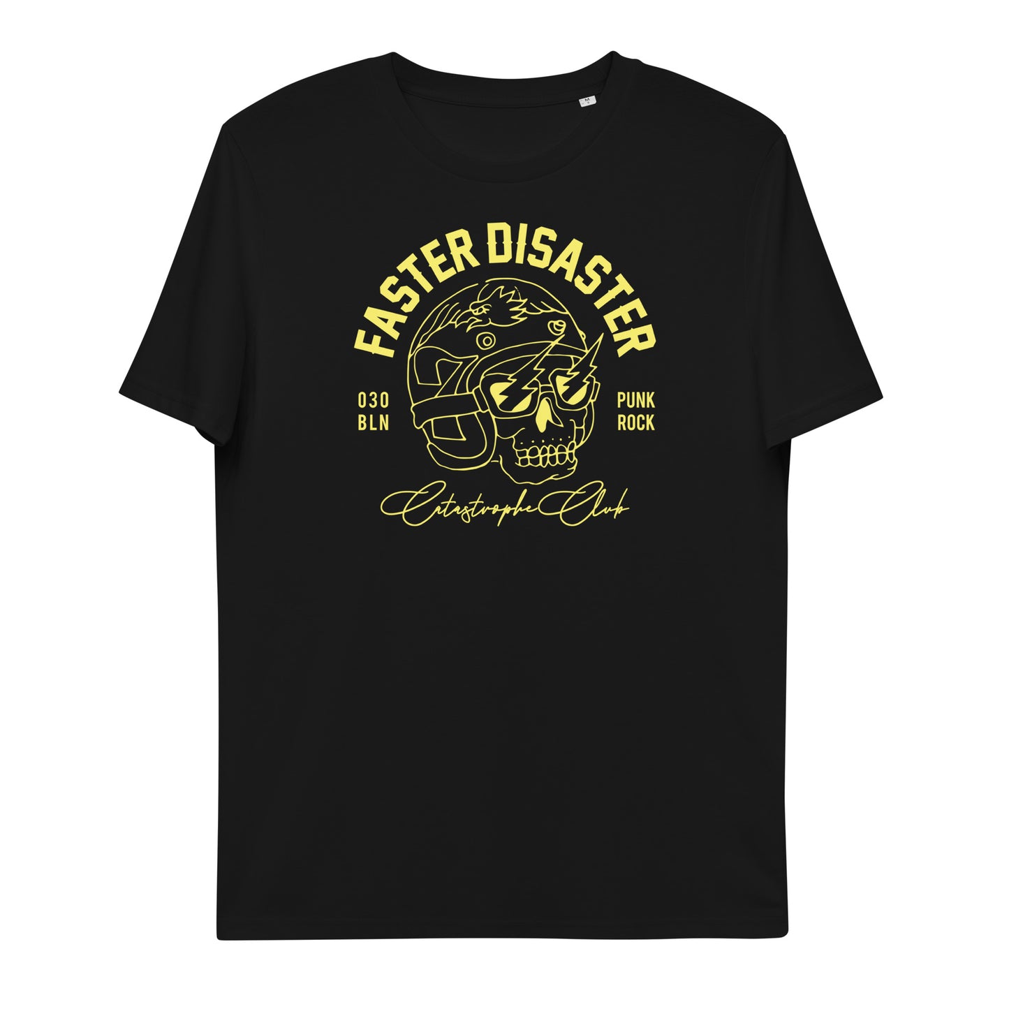 FASTER DISASTER - HELMETSKULL // Frontprint - Dark Unisex Organic T-Shirts