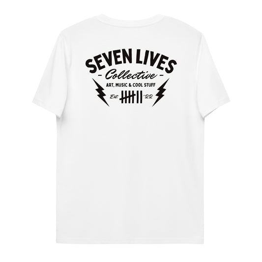 SEVEN LIVES - CLASSIC THUNDERBOLTS // White Unisex Organic T-Shirt